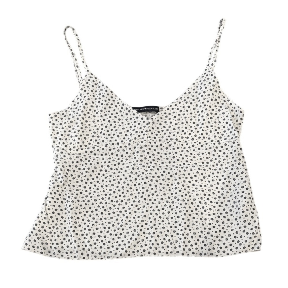 Brandy Melville Ditsy Floral Tank Top Babydoll Coquette Y2K OS Made In Italy